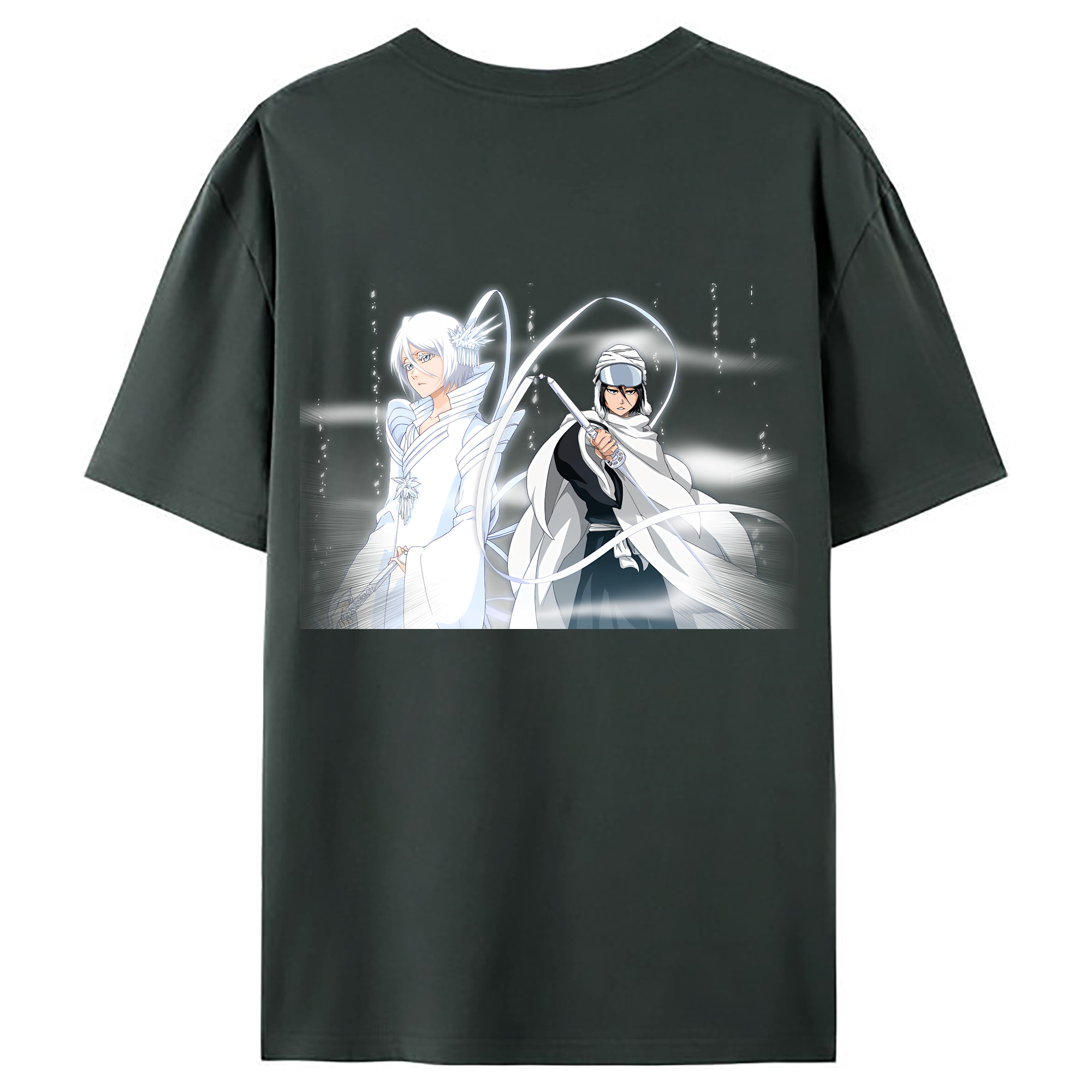 （画像用） ブリーチ 朽木ルキア BLEACH Kuchiki Rukia 綿100％ メンズ半袖Tシャツ（バックプリント） 通気性
